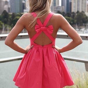 XENIA BOUTIQUE Pink Bow Back Dress